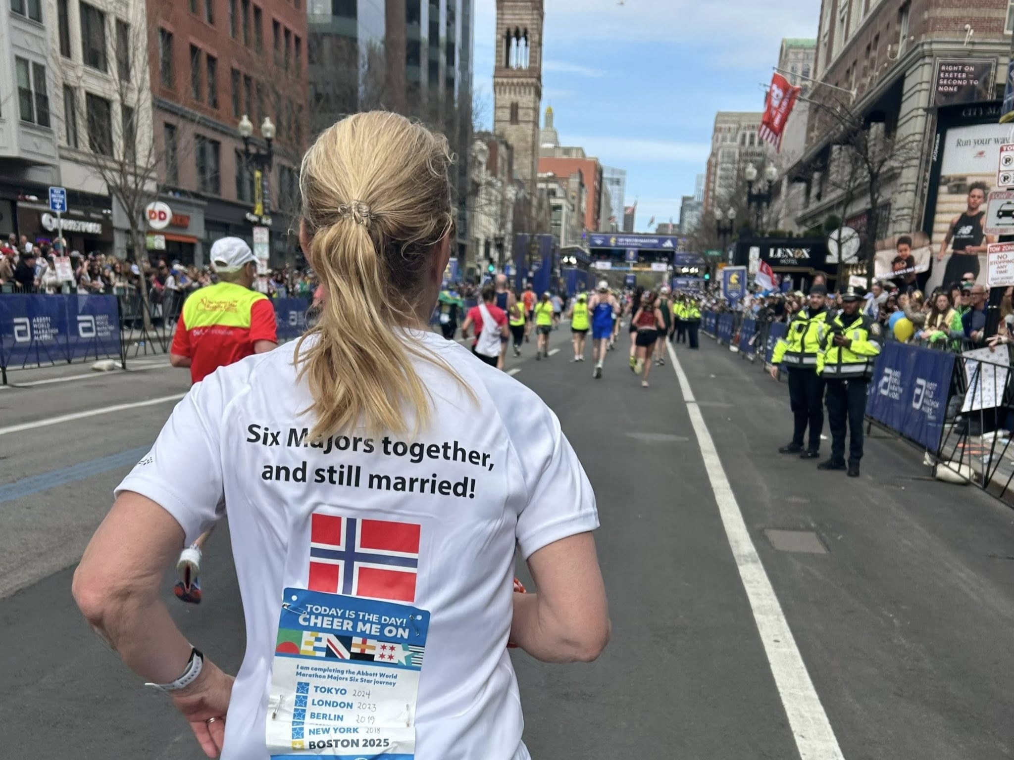 Torunn Tofteng og Svein-Erik Bakke løp Boston Marathon